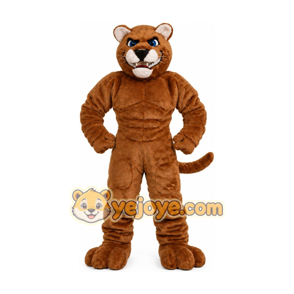 Power Cat Cougar Mascot Costume Power Cat Cougar Mascot Costume