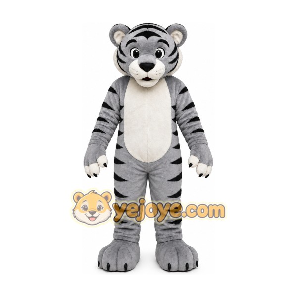 Gray Tiger Mascot Costume