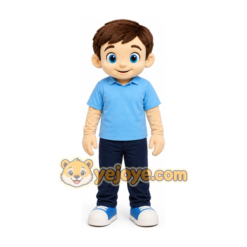 Professional Big Eyes Boy Mascot Costume Professional Big Eyes Boy Mascot Costume
