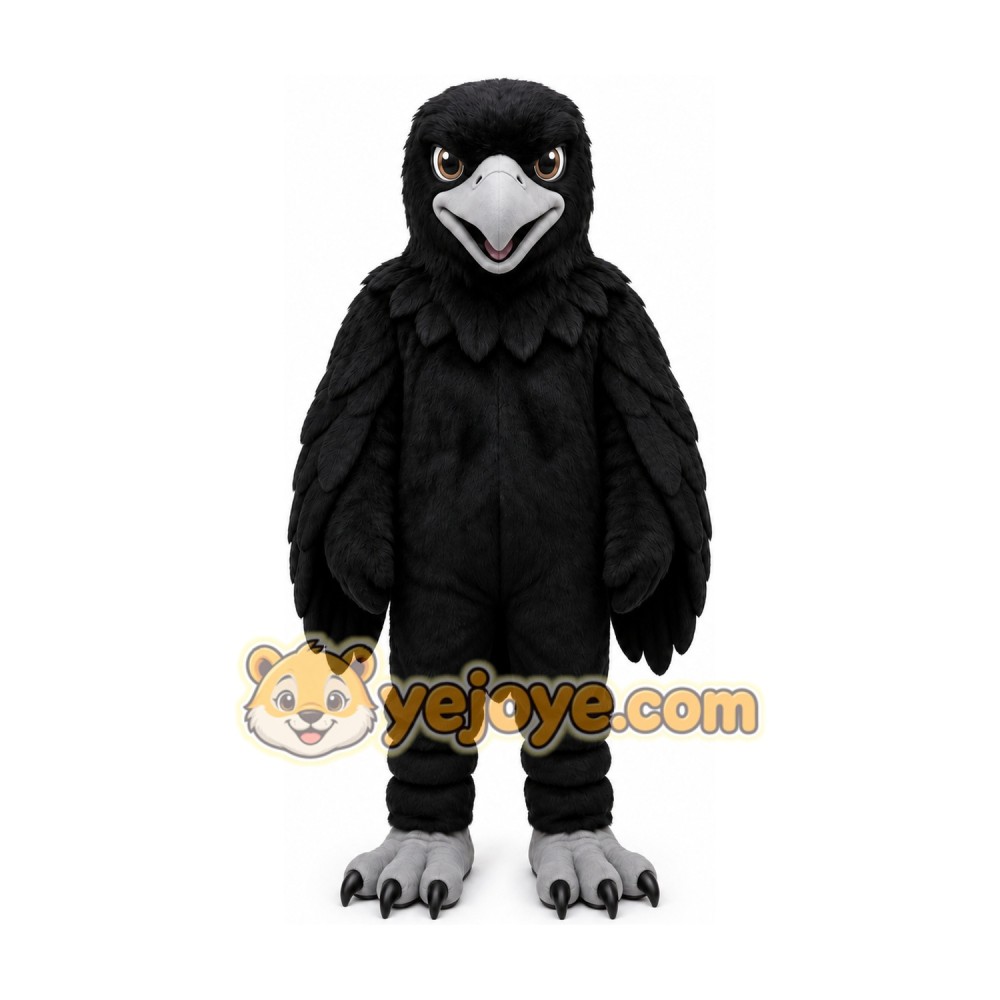 Professional Black Eagle Bird Mascot Costume