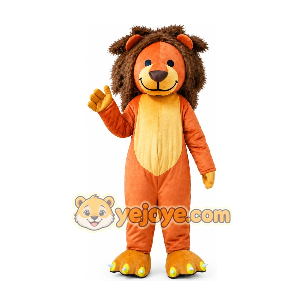 Professional Orange Brown Hair Lion Mascot Costume Professional Orange Brown Hair Lion Mascot Costume