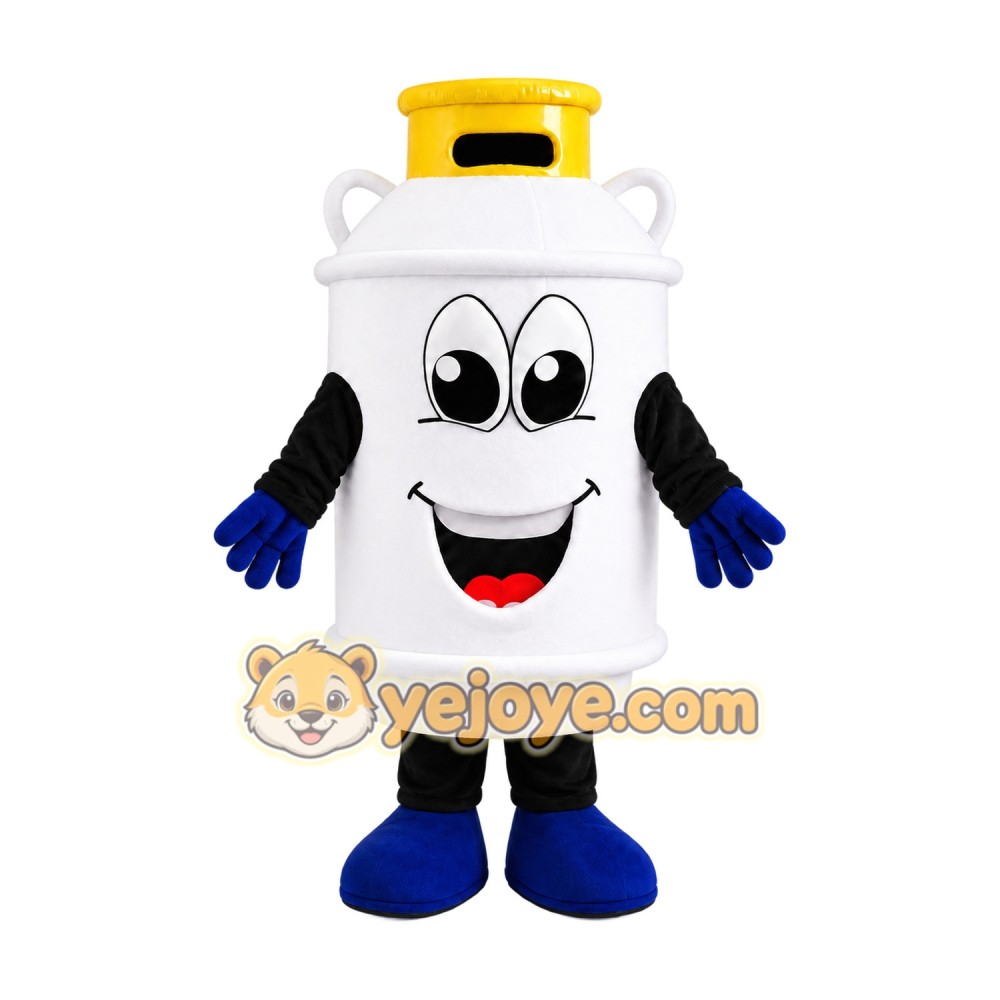 White Gas Cylinder Mascot Costume White Gas Cylinder Mascot Costume