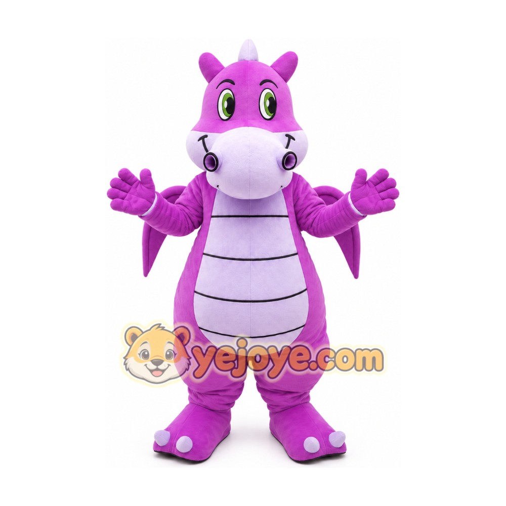Purple Dragon Mascot Costume Purple Dragon Mascot Costume