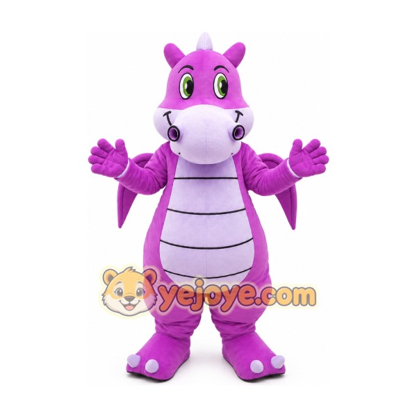 Purple Dragon Mascot Costume Purple Dragon Mascot Costume