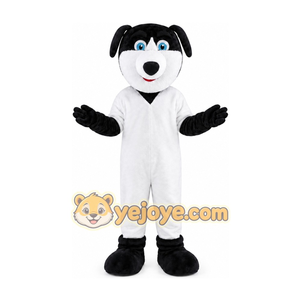 Black and White Dog Mascot Costume