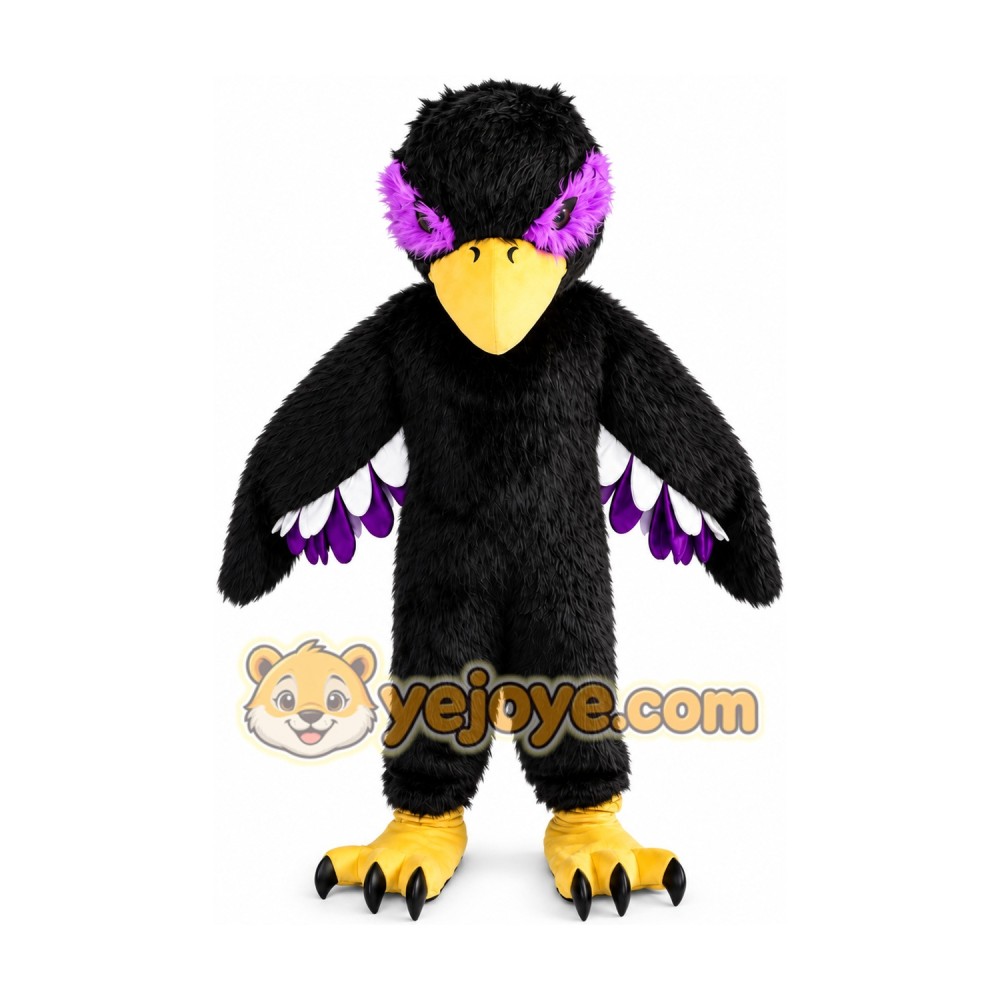 Black Bird with Purple Markings Mascot Costume