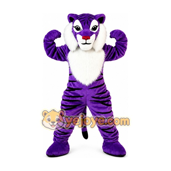 Purple Tiger Mascot Costume