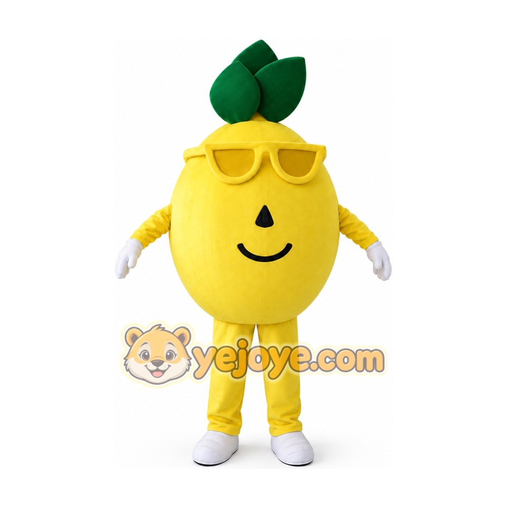 Real Pictures Yellow Lemon Mascot Costume Real Pictures Yellow Lemon Mascot Costume