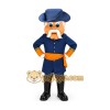 Cartoon Man in Blue Colonial Outfit Mascot Costume Cartoon Man in Blue Colonial Outfit Mascot Costume
