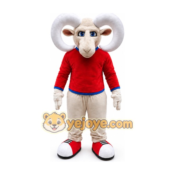 Red Bighorn Mascot Ram Goat Costume Red Bighorn Mascot Ram Goat Costume