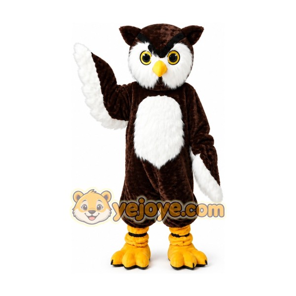 Big Brown Owl Cartoon Mascot Costume