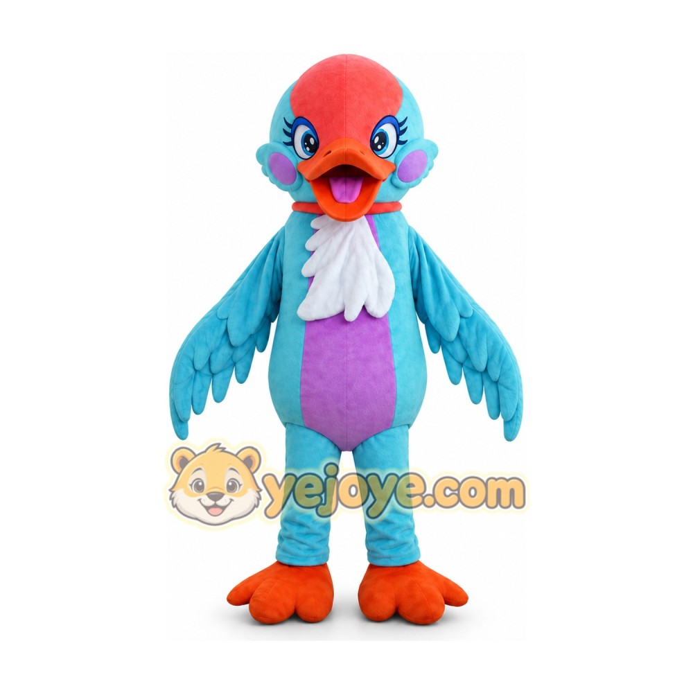 Blue and Red Bird Mascot Costume Blue and Red Bird Mascot Costume