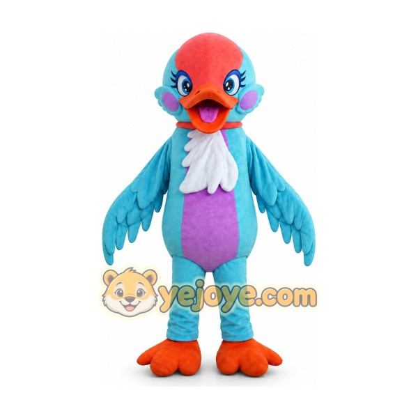 Blue and Red Bird Mascot Costume