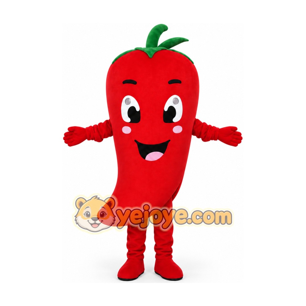 Red Chili Pepper Mascot Costume Red Chili Pepper Mascot Costume