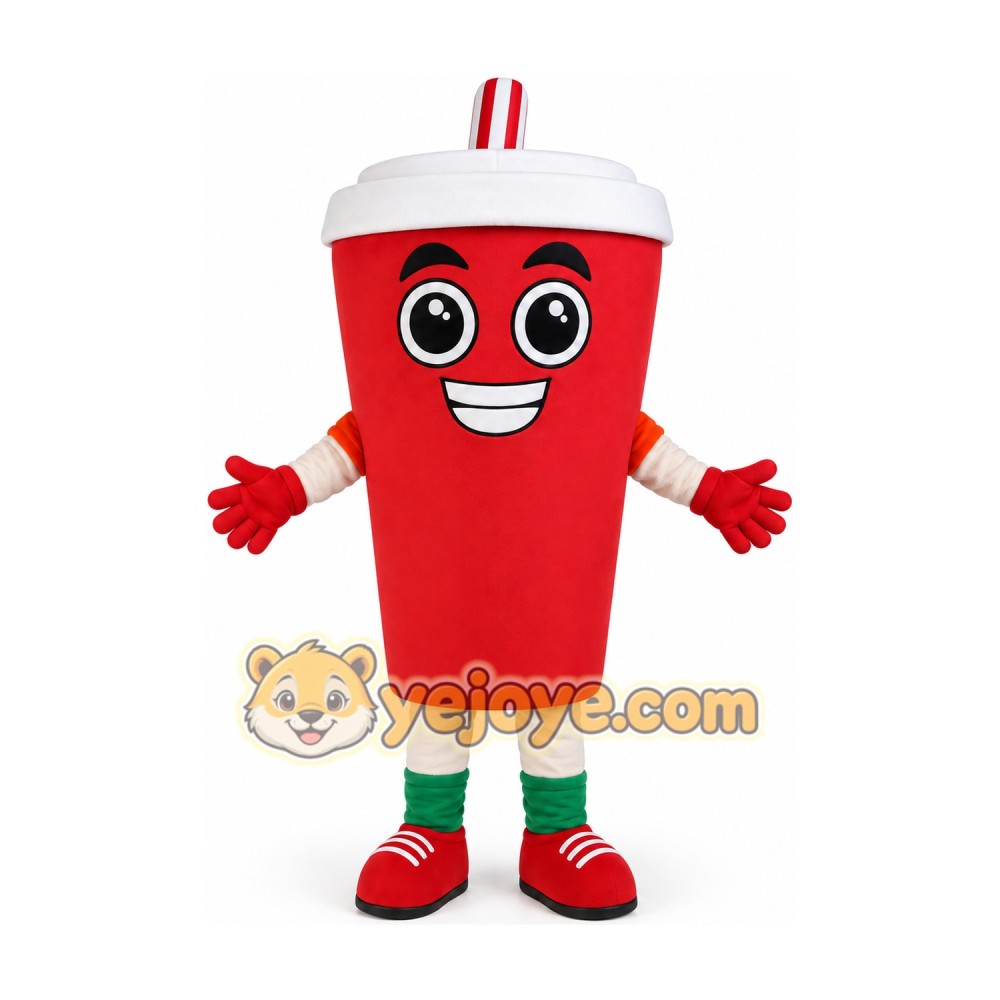Red Drink Cup Mascot Costume Red Drink Cup Mascot Costume