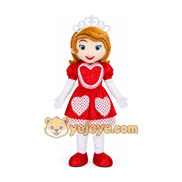 Red Dress Princess Mascot Costume