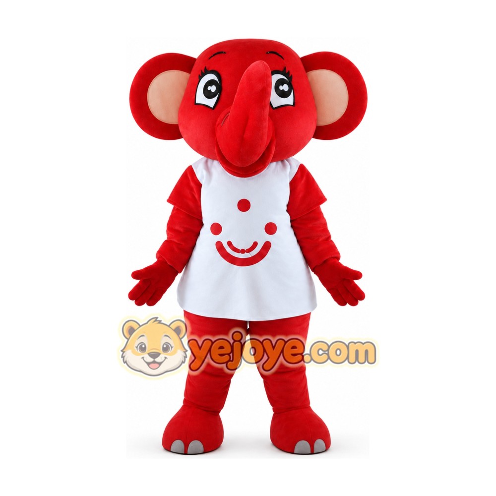 Red Elephant Mascot Costume Red Elephant Mascot Costume