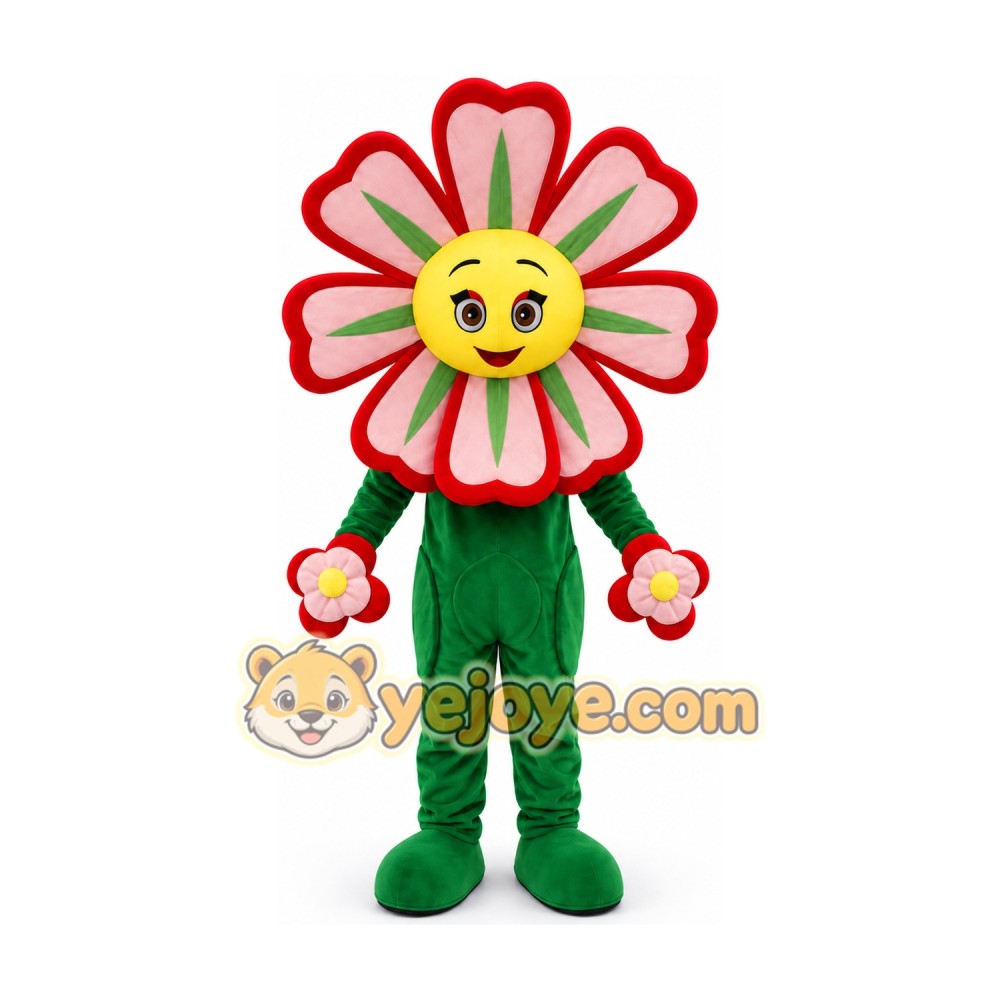 Red Flower Sunflower Mascot Costume Red Flower Sunflower Mascot Costume