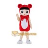 Cartoon Child in Red Animal Hood Mascot Costume Cartoon Child in Red Animal Hood Mascot Costume