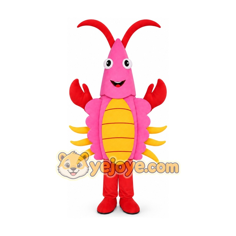 Pink Lobster Mascot Costume