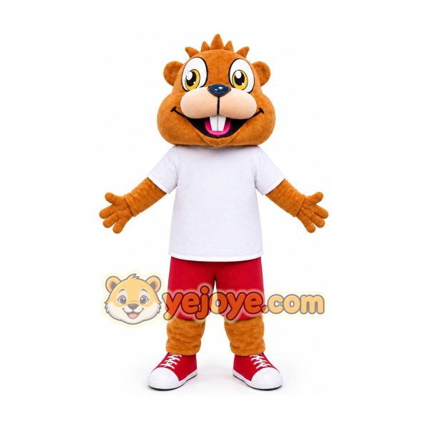 Red Pants Squirrel Mascot Costume