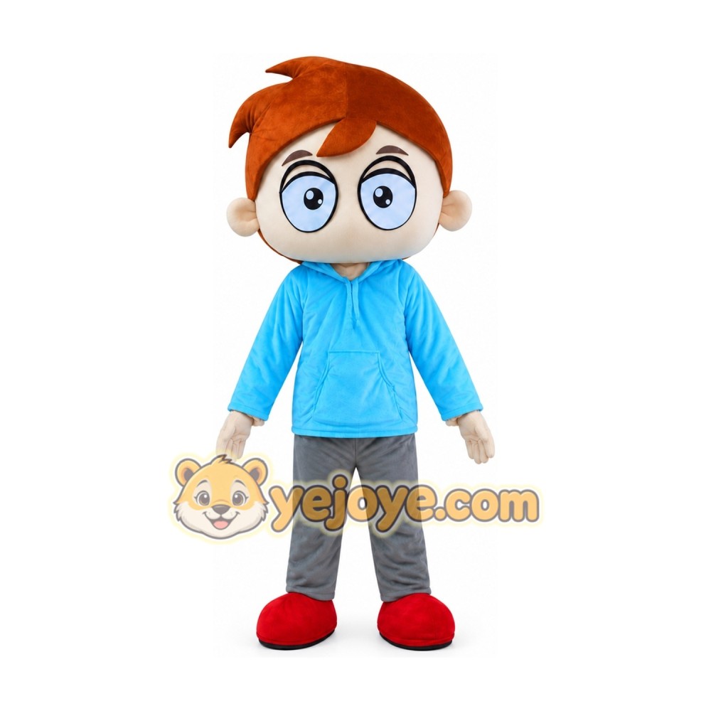 Big Eyes Boy Mascot Costume Big Eyes Boy Mascot Costume