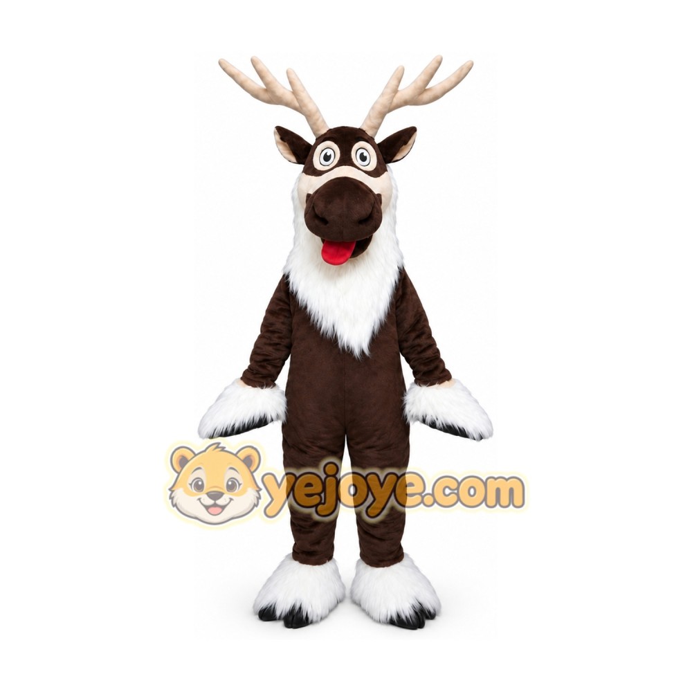 Reindeer Long Hair Cartoon Mascot Costume