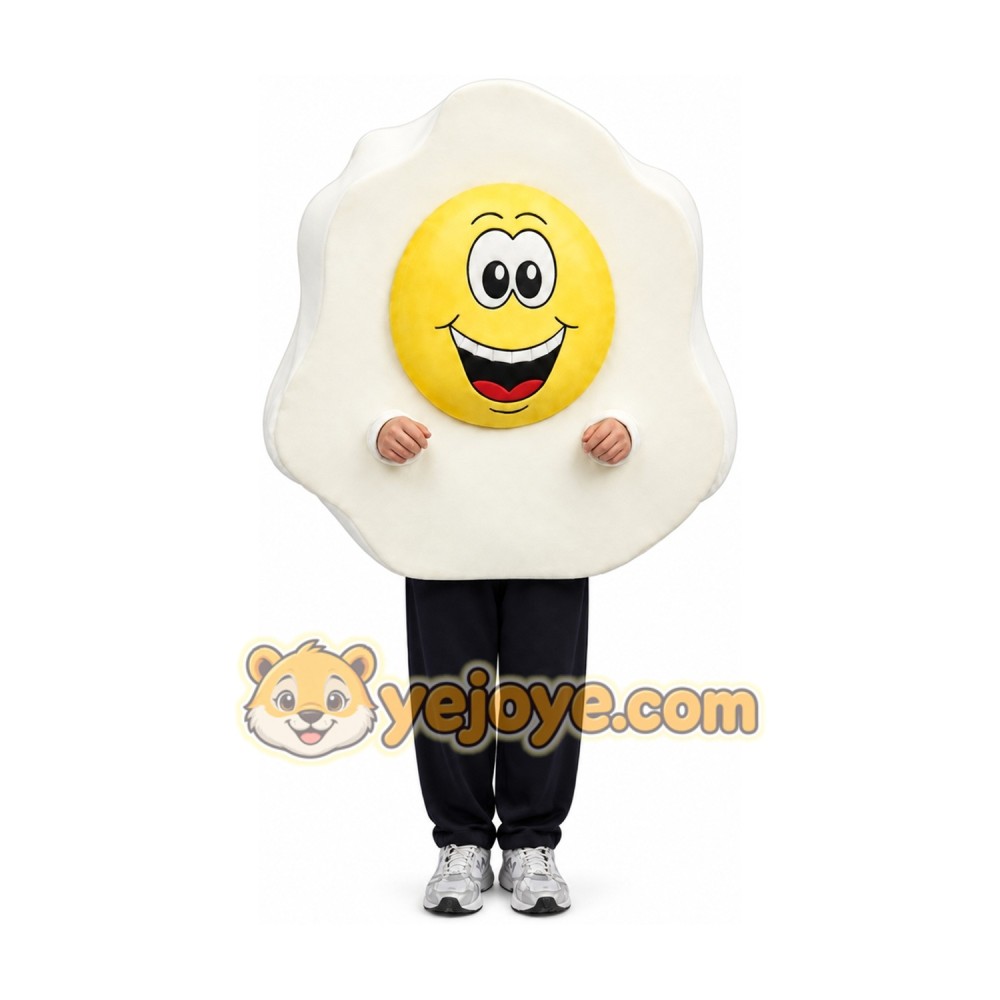 Big Fried Egg Mascot Costume Big Fried Egg Mascot Costume