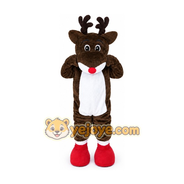 Reindeer Moose Red Nose Deer Mascot Costume