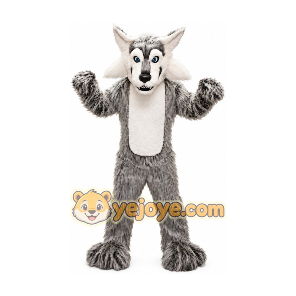 Big Grey Wolf Mascot Costume Big Grey Wolf Mascot Costume