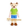 Deer in Green Shirt Mascot Costume