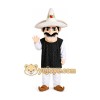 Cartoon Man in Wide Brim Hat Mascot Costume Cartoon Man in Wide Brim Hat Mascot Costume