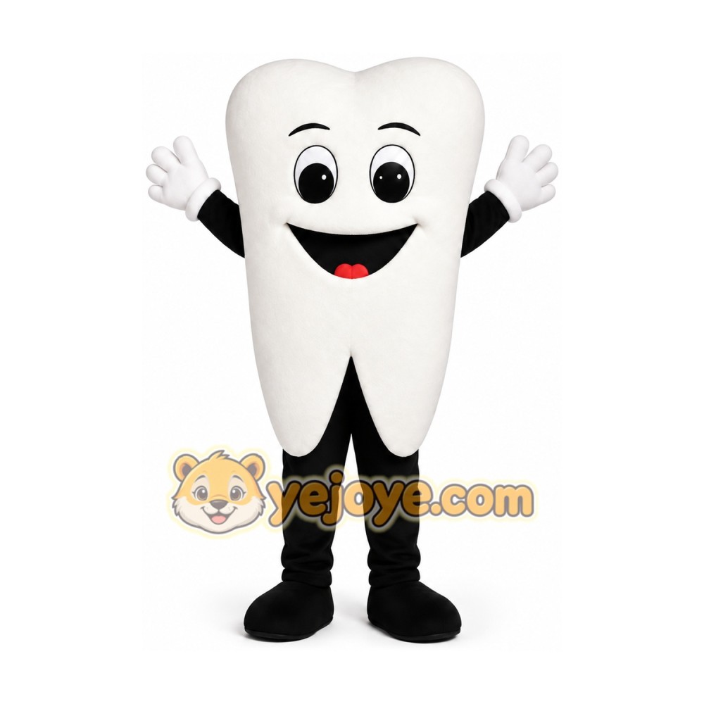 White Tooth Mascot Costume White Tooth Mascot Costume