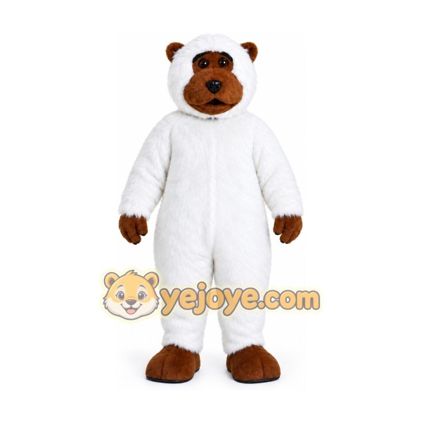 Bear in White Outfit Mascot Costume