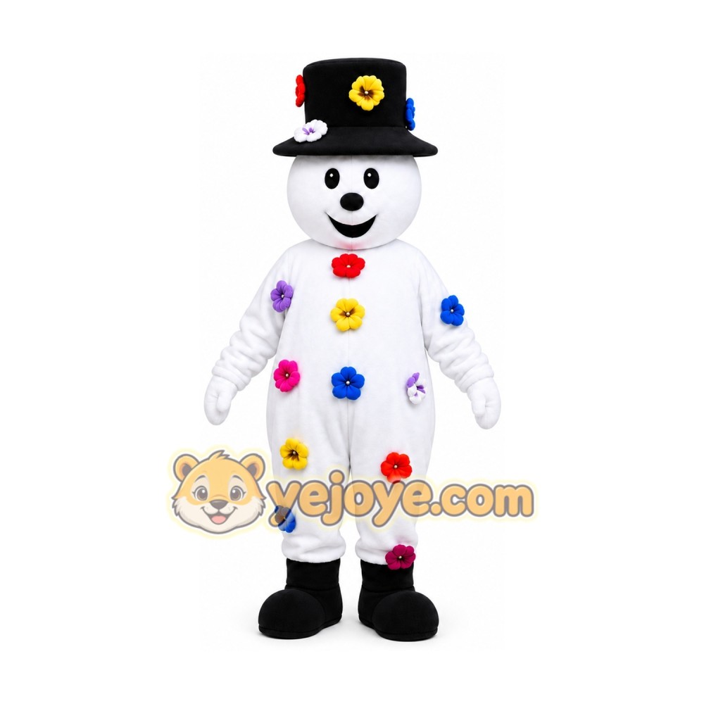Snowman Mascot Costume Cartoon Character