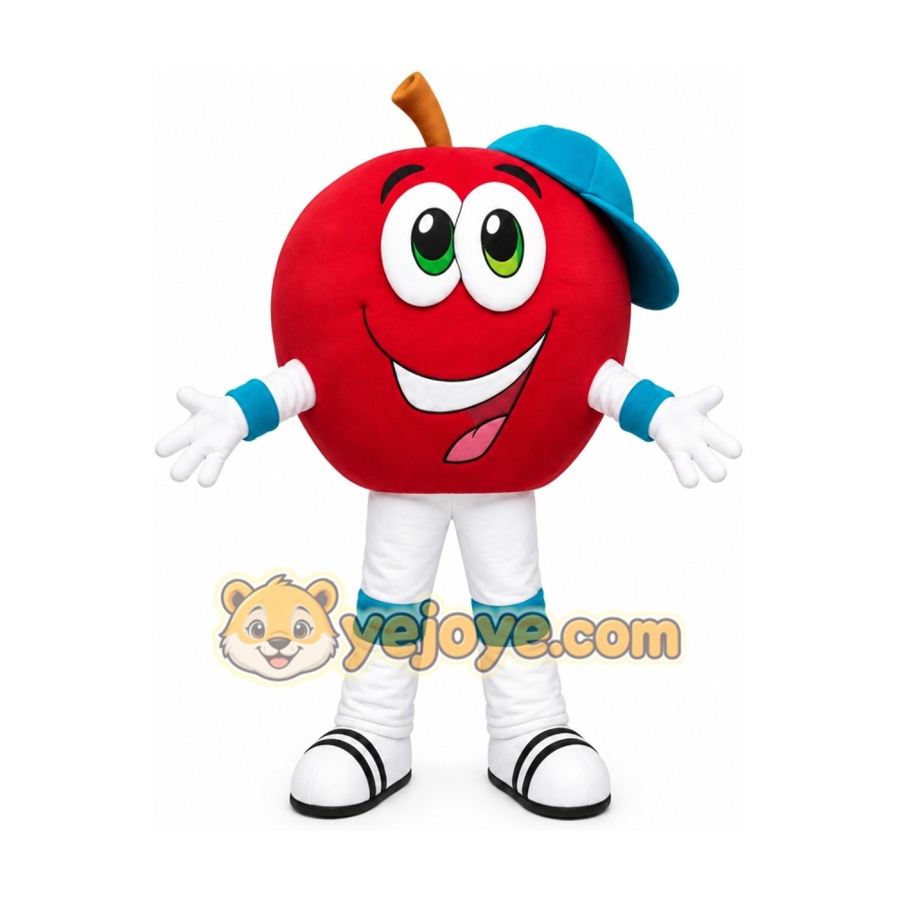 Big Red Apple Boy Mascot Costume Big Red Apple Boy Mascot Costume