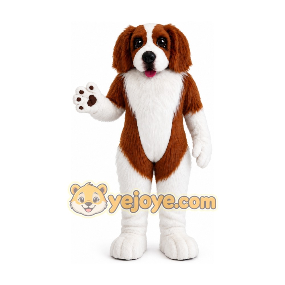 Brown and White Dog Mascot Costume Brown and White Dog Mascot Costume