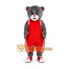 Gray Bear in Red Sports Outfit Mascot Costume Gray Bear in Red Sports Outfit Mascot Costume