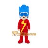 Blue-Haired Superhero Boy Mascot Costume Blue-Haired Superhero Boy Mascot Costume