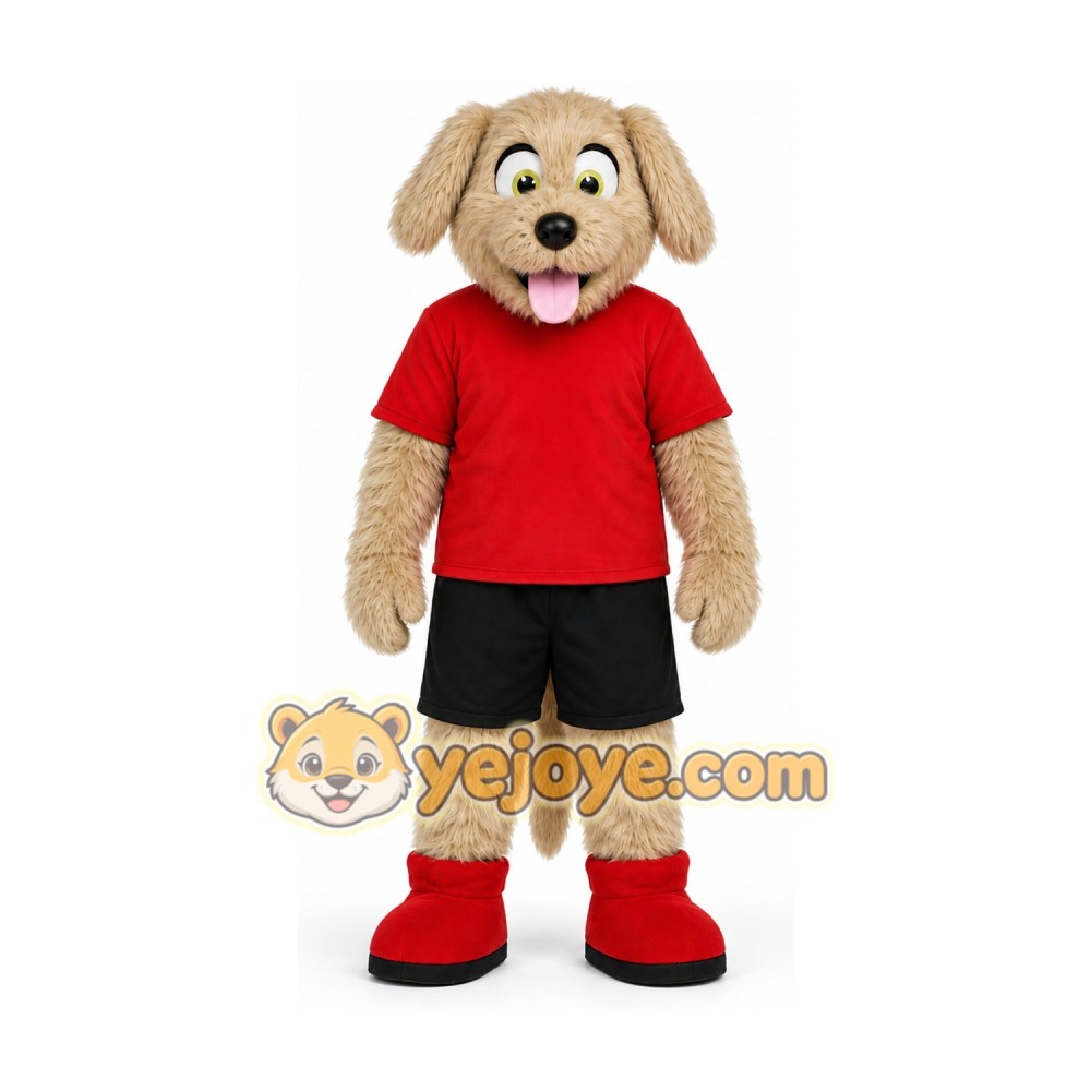 Sport Beige Dog Mascot Costume for Adult Sport Beige Dog Mascot Costume for Adult