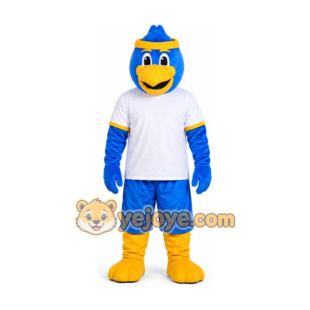 Blue Bird in Sports Outfit Mascot Costume Blue Bird in Sports Outfit Mascot Costume
