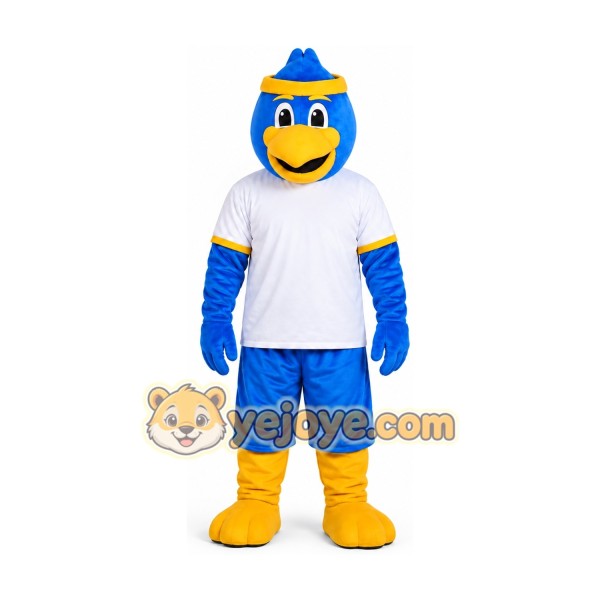 Blue Bird in Sports Outfit Mascot Costume
