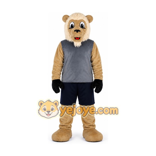 Beige Lion Mascot Costume