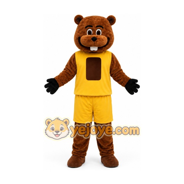 Sport Brown Beaver Mascot Costume for Adult