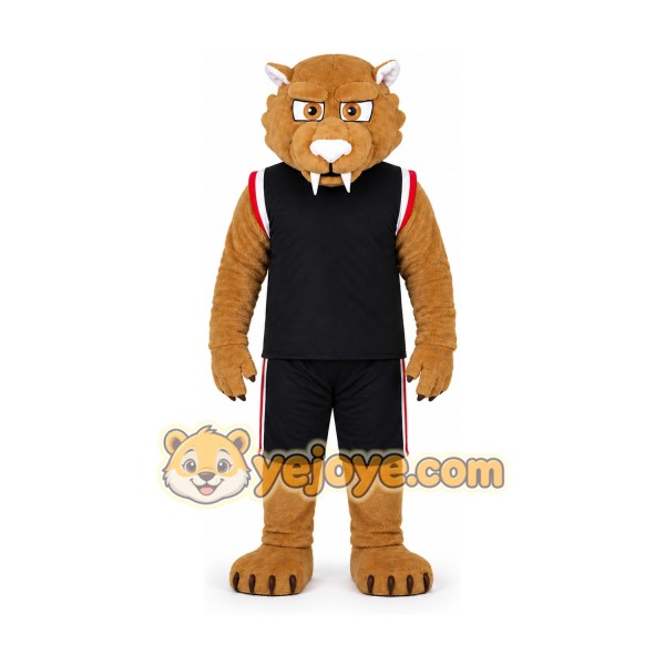 Brown Wildcat Sports Player Mascot Costume