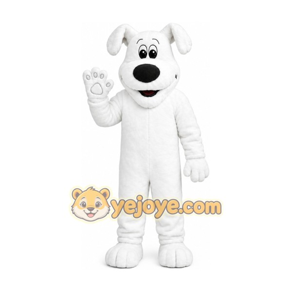 Big White Dog Adult Mascot Costume