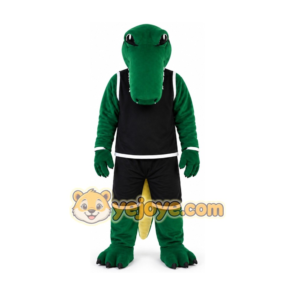Green Crocodile Sports Player Mascot Costume Green Crocodile Sports Player Mascot Costume