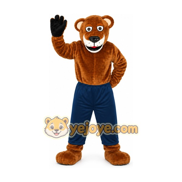 Brown Bear in Blue Pants Mascot Costume