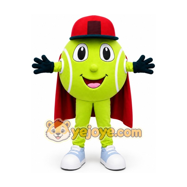 Tennis Ball Superhero Mascot Costume