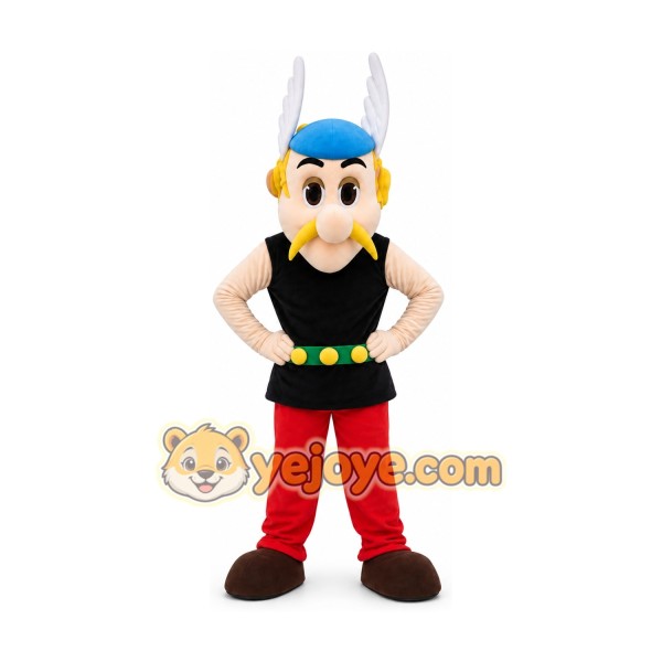 Warrior in Winged Helmet Mascot Costume